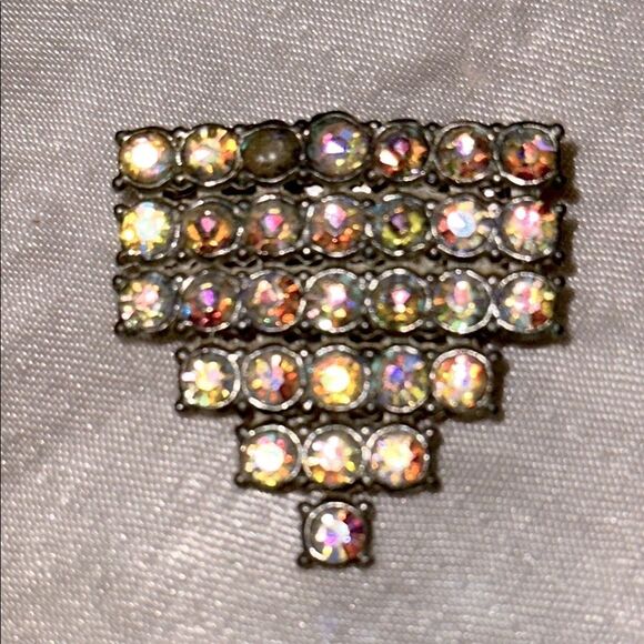 Vintage Triangular Rhinestone Brooch - Picture 1 of 4